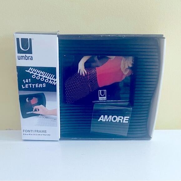 Umbra Black Letter Picture Photo Frame White Letters Numbers Dorm - Picture 1 of 4